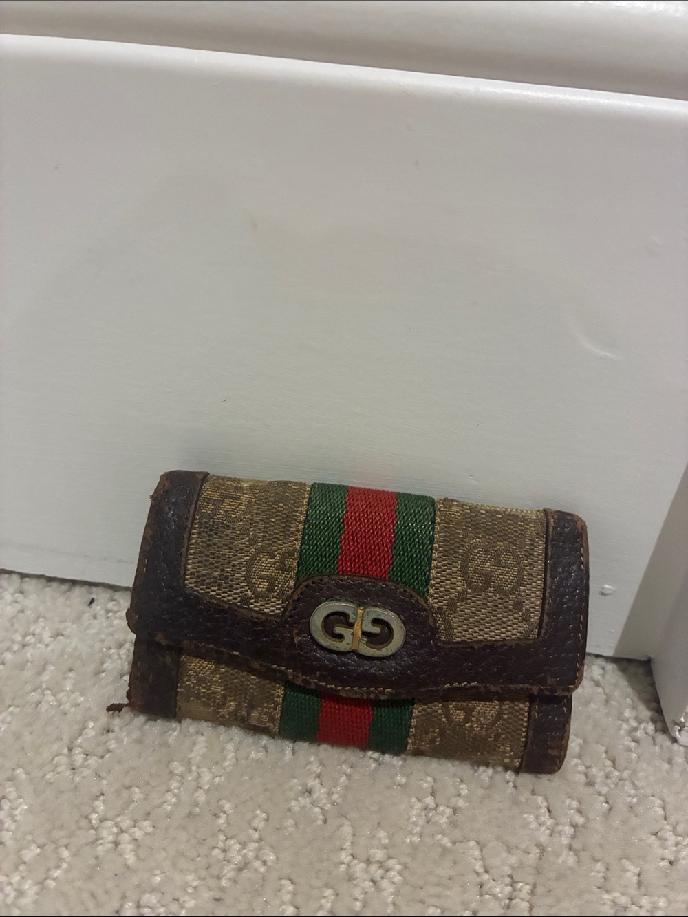 Vintage GUCCI Accessory Collection GG Canvas Web Key Case Wallet Made in Italy👝